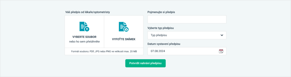 Slevový voucher za nahrání předpisu na brýle