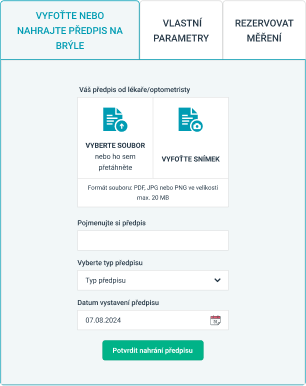 Slevový voucher za nahrání předpisu na brýle