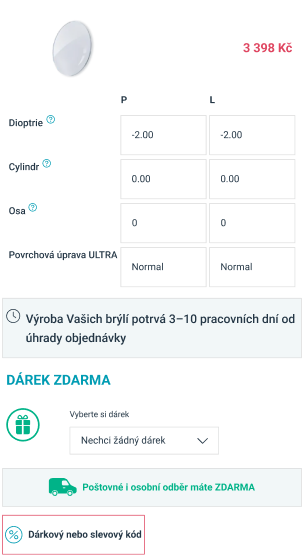 Slevový voucher za nahrání předpisu na brýle