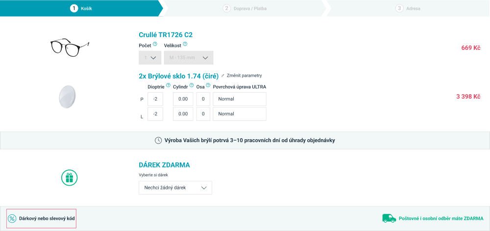 Slevový voucher za nahrání předpisu na brýle