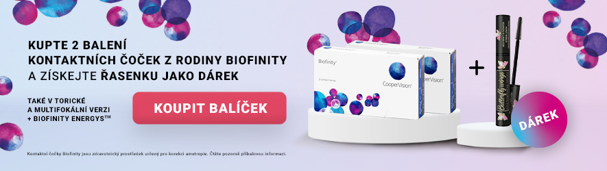 Biofinity (2x 3 čočky) + Dermacol řasenka Butterfly Wings 9 ml ZDARMA