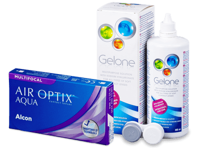 Air Optix Aqua Multifocal (6 čoček) + roztok Gelone 360ml