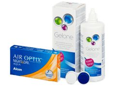 Air Optix Night and Day Aqua (6 čoček) + roztok Gelone 360 ml