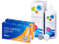 Air Optix Night and Day Aqua (2x3 čočky) + roztok Gelone 360ml