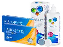 Air Optix Night and Day Aqua (2x3 čočky) + roztok Gelone 360ml