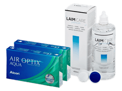 Air Optix Aqua (2x 3 čočky) + roztok Laim Care 400 ml