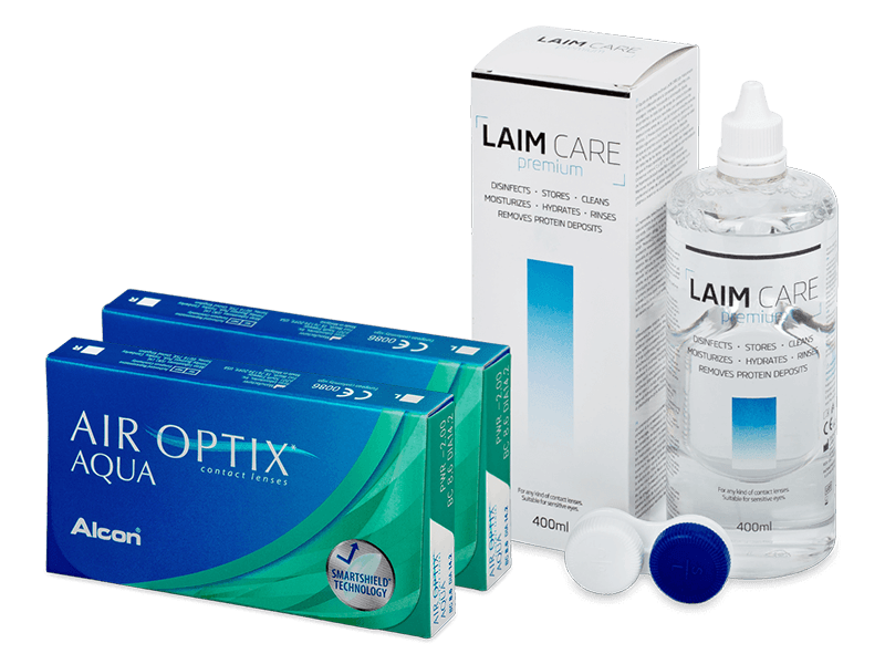 Air Optix Aqua (2x 3 čočky) + roztok Laim Care 400 ml