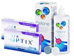 Air Optix Aqua Multifocal (2x3 čočky) + roztok Gelone 360 ml