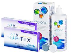 Air Optix Aqua Multifocal (2x3 čočky) + roztok Gelone 360ml