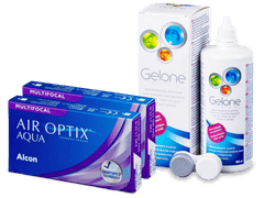 Air Optix Aqua Multifocal (2x3 čočky) + roztok Gelone 360ml