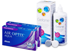 Air Optix Aqua Multifocal (2x3 čočky) + roztok Gelone 360ml