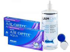 Air Optix Aqua Multifocal (2x 3 čočky) + roztok Laim Care 400 ml