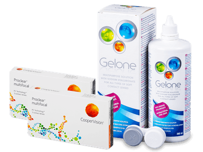 Proclear Multifocal (2x3 čočky) + roztok Gelone 360ml