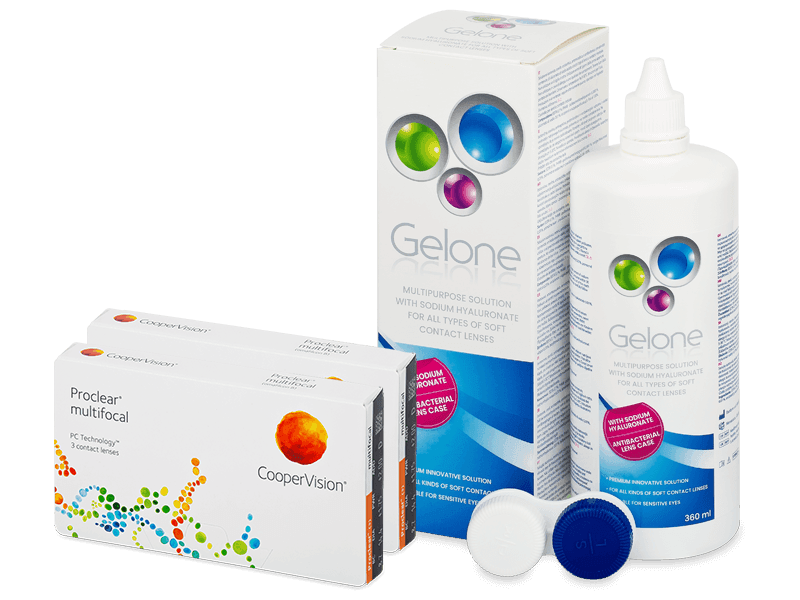 Proclear Multifocal (2x3 čočky) + roztok Gelone 360 ml