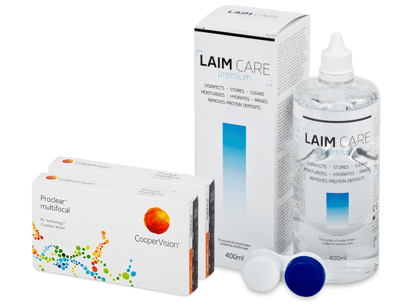 Proclear Multifocal (2x 3 čočky) + roztok Laim Care 400 ml