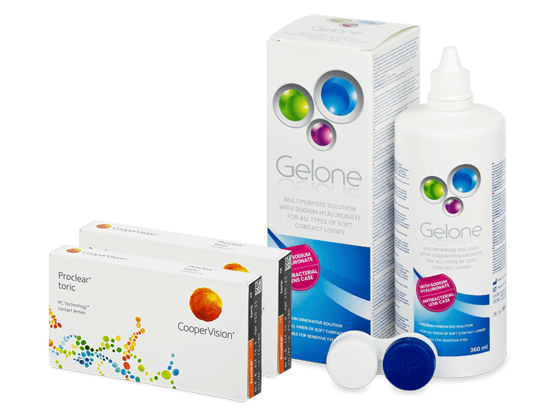 Proclear Toric XR (2x3 čočky) + roztok Gelone 360 ml