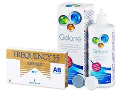 Frequency 55 Aspheric (6 čoček) + roztok Gelone 360ml