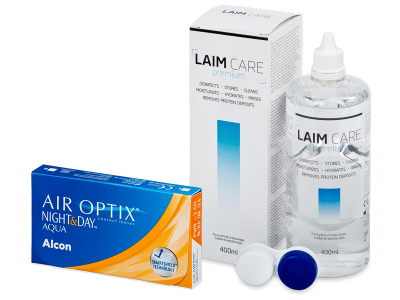 Air Optix Night and Day Aqua (6 čoček) + roztok Laim Care 400 ml