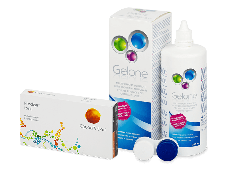 Proclear Toric (6 čoček) + roztok Gelone 360 ml