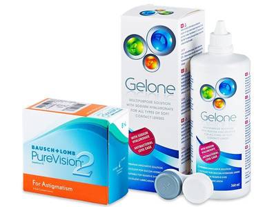 PureVision 2 for Astigmatism (6 čoček) + roztok Gelone 360ml