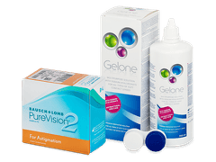 PureVision 2 for Astigmatism (6 čoček) + roztok Gelone 360 ml