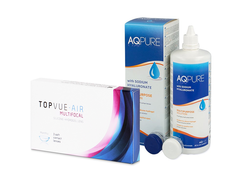 TopVue Air Multifocal (3 čočky) + Roztok AQ Pure 360 ml