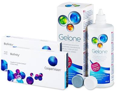 Biofinity (2x3 čočky) + roztok Gelone 360 ml