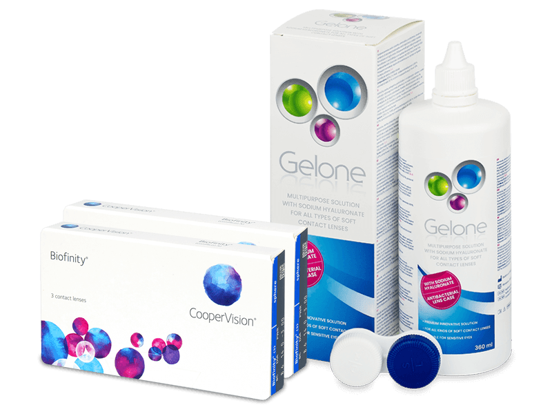 Biofinity (2x3 čočky) + roztok Gelone 360 ml