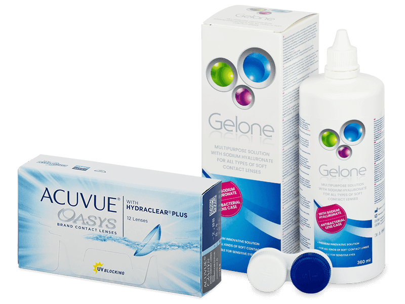 Acuvue Oasys (12 čoček) + roztok Gelone 360 ml