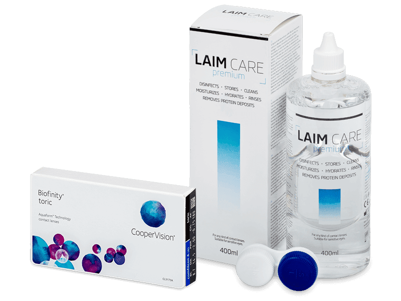 Biofinity Toric (6 čoček) + roztok Laim Care 400 ml