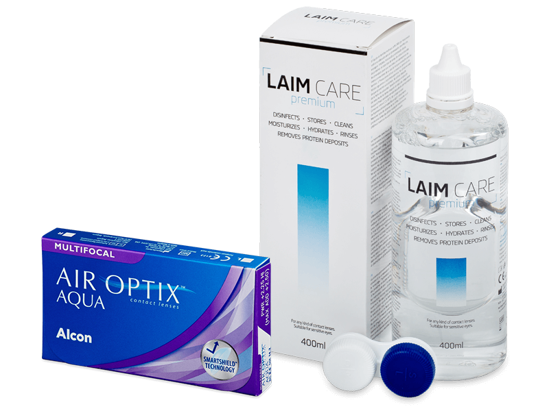 Air Optix Aqua Multifocal (6 čoček) + roztok Laim Care 400 ml