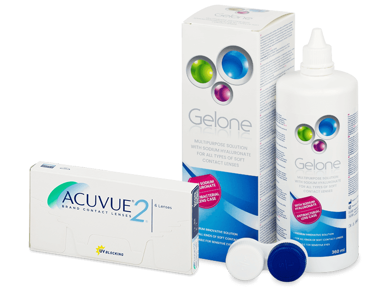 Acuvue 2 (6 čoček) + roztok Gelone 360 ml