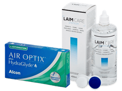 Air Optix plus HydraGlyde for Astigmatism (3 čočky) + roztok Laim Care 400 ml