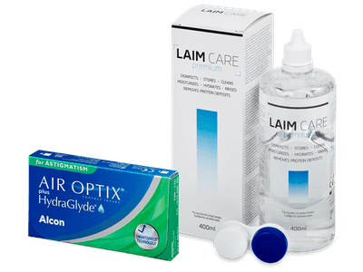 Air Optix plus HydraGlyde for Astigmatism (6 čoček) + roztok Laim Care 400 ml