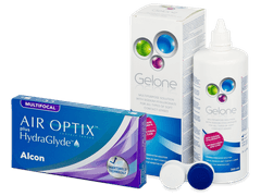 Air Optix plus HydraGlyde Multifocal (6 čoček) + roztok Gelone 360 ml