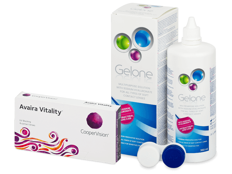 Avaira Vitality (6 čoček) + roztok Gelone 360 ml