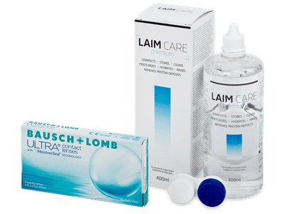 Bausch + Lomb ULTRA (3 čočky) + roztok Laim Care 400 ml