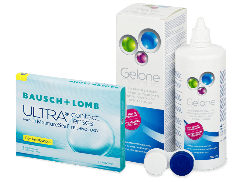 Bausch + Lomb ULTRA for Presbyopia (3 čočky) + roztok Gelone 360 ml