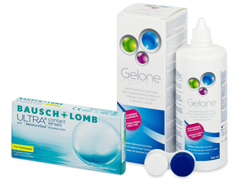 Bausch + Lomb ULTRA for Presbyopia (6 čoček) + roztok Gelone 360 ml