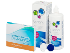 PureVision 2 for Astigmatism (3 čočky) + roztok Gelone 360 ml