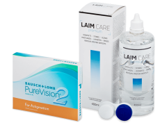 PureVision 2 for Astigmatism (3 čočky) + roztok Laim Care 400 ml