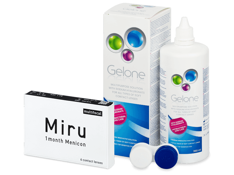 Miru 1month Menicon multifocal (6 čoček) + roztok Gelone 360 ml