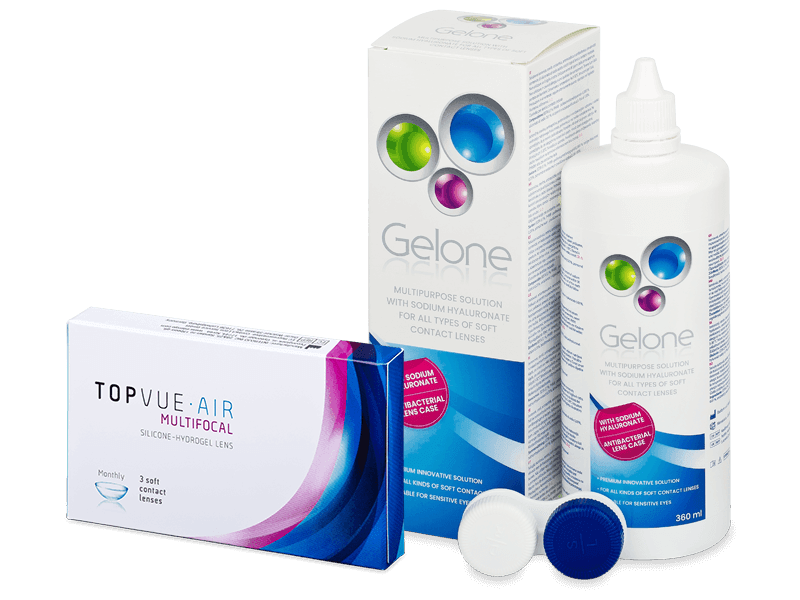 TopVue Air Multifocal (3 čočky) + roztok Gelone 360 ml
