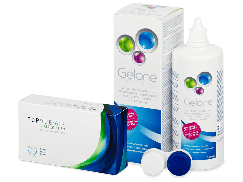 TopVue Air for Astigmatism (6 čoček) + roztok Gelone 360 ml