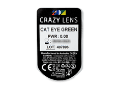 CRAZY LENS - Cat Eye Green - nedioptrické jednodenní (2 čočky)