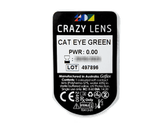 CRAZY LENS - Cat Eye Green - nedioptrické jednodenní (2 čočky)