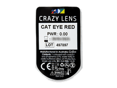 CRAZY LENS - Cat Eye Red - nedioptrické jednodenní (2 čočky)
