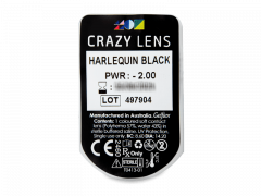 CRAZY LENS - Harlequin Black - dioptrické jednodenní (2 čočky)