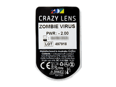 CRAZY LENS - Zombie Virus - dioptrické jednodenní (2 čočky)