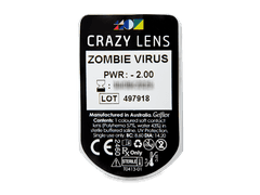 CRAZY LENS - Zombie Virus - dioptrické jednodenní (2 čočky)